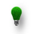 Light bulb with green grass for ECO concept, 3D illustration Royalty Free Stock Photo