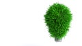 Light bulb from green leaf grass, save energy concept, 3D rendering Royalty Free Stock Photo