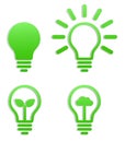Light bulb green sticker icon Royalty Free Stock Photo