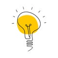 Light bulb hand drawn icon. Royalty Free Stock Photo