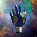 Light Bulb Hand Earth