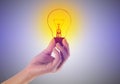 The light bulb in hand idea innovation inspira