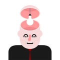 Light bulb in head. Idea concept illustration. Open head Royalty Free Stock Photo