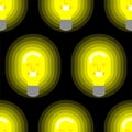 Light bulb head Pattern seamless. Concept of bright head, person who has lot of ideas Royalty Free Stock Photo