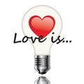 Light bulb with heart