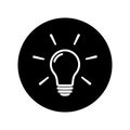 Light bulb icon on black background Royalty Free Stock Photo