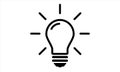 Light bulb icon black flat high quality