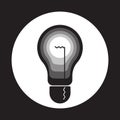 Light bulb icon on black isolated background. Vector image