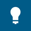 Light Bulb Icon On Blue Background. Blue Flat Style Vector Illustration Royalty Free Stock Photo