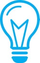 Light bulb icon Blue, Electric bulb lamp, thinking symbol, Solution symbol, idea symbol Royalty Free Stock Photo