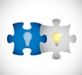 Light Bulb Icon on Blue Puzzle