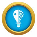 Light bulb icon blue vector isolated Royalty Free Stock Photo