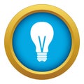 Light bulb icon blue vector isolated Royalty Free Stock Photo