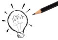 Light bulb icon with concept of idea sketch Royalty Free Stock Photo
