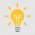 Light bulb icon in flat style. Lightbulb vector illustration on Royalty Free Stock Photo