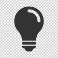 Light bulb icon in flat style. Lightbulb vector illustration on Royalty Free Stock Photo