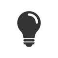 Light bulb icon in flat style. Lightbulb vector illustration on Royalty Free Stock Photo