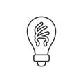 Light bulb icon in flat style. Lightbulb vector illustration on white isolated background. Energy lamp sign business concept Royalty Free Stock Photo