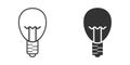 Light bulb icon in flat style. Lightbulb vector illustration on white isolated background. Energy lamp sign business concept Royalty Free Stock Photo