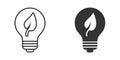 Light bulb icon in flat style. Lightbulb vector illustration on white isolated background. Energy lamp sign business concept Royalty Free Stock Photo