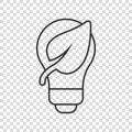 Light bulb icon in flat style. Lightbulb vector illustration on white isolated background. Energy lamp sign business concept Royalty Free Stock Photo