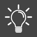 Light bulb icon in grey background. Idea flat vector illustration. Icons for design, website. Royalty Free Stock Photo