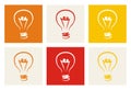 Light bulb icon - hand drawn colorful doodle vector set Royalty Free Stock Photo