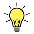Light bulb icon. Idea flat vector illustration. Icons for design, background, website Royalty Free Stock Photo