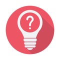Light Bulb icon, Idea, solution, thinking icon with question mark. Light Bulb icon and help, how to, info, query symbol