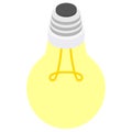 Light bulb icon, isometric 3d style Royalty Free Stock Photo