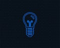 Light bulb icon. Lamp E14 socket symbol.