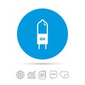 Light bulb icon. Lamp G4 socket symbol.