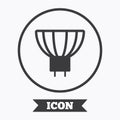 Light bulb icon. Lamp GU5.3 socket symbol. Royalty Free Stock Photo