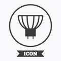 Light bulb icon. Lamp GU5.3 socket symbol.