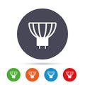 Light bulb icon. Lamp GU5.3 socket symbol.