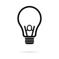 Light bulb icon, Lightbulb energy symbol Electric power vector illustration isolated on white background Black and white design Royalty Free Stock Photo