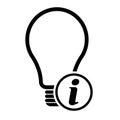 Light bulb icon, Lightbulb energy symbol Electric power vector illustration isolated on white background Black and white design Royalty Free Stock Photo