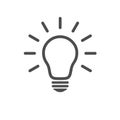 Light bulb icon. Line vector, isolated on white background in flat style for graphic design. Idea sign, solution, thinking concept Royalty Free Stock Photo