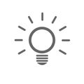 Light bulb icon. Line vector, isolated on white background in flat style for graphic design. Idea sign, solution, thinking concept Royalty Free Stock Photo