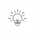 Light bulb icon. Line vector sign. Idea symbol, logo illustration. Vector graphics isolated on white background. Royalty Free Stock Photo