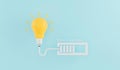 Light bulb icon loading energy idea concept on blue background Royalty Free Stock Photo