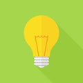 Light bulb icon, flat design style vector illustration. Lightbulb symbol Royalty Free Stock Photo