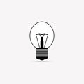 Light bulb icon. Day mode symbol for site. Toggle button. Outline vector icon. Isolated vector illustration. 