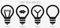 Light Bulb icon set vector, isolated on white background. Idea sign, solution, thinking concept Royalty Free Stock Photo