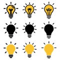 Light bulb icon set vector Royalty Free Stock Photo