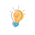 Light bulb icon sign flat outline vector Royalty Free Stock Photo