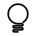 Light bulb icon. Simple black line symbol isolated on white background. Light, idea or thinking koncept. Modern vector Royalty Free Stock Photo