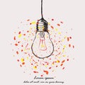 Light bulb icon sketch in vector. Hand-drawn doodle sign