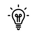 Light bulb icon. Vector icons on a white background. Trendy linear icon. Icon for website and print. Logo, emblem, symbol. Interfa Royalty Free Stock Photo