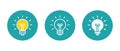Light bulb icon vector inside circle. Idea, creativity symbol Royalty Free Stock Photo